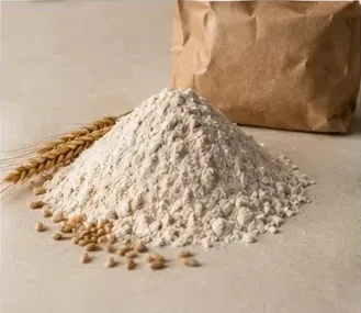 Image d'illustration générée par IA représentant un tas de farine et des épis de blé